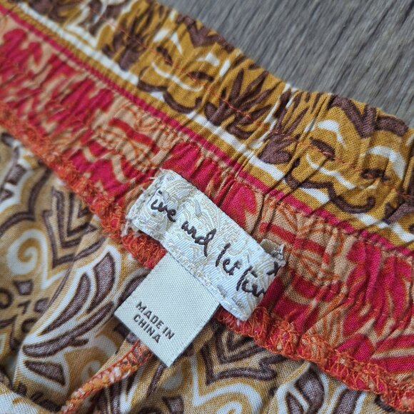 💙 Live and let live Wide Leg Elastic Waist Size XL 100% Rayon Boho Fall Lounge - Picture 5 of 8